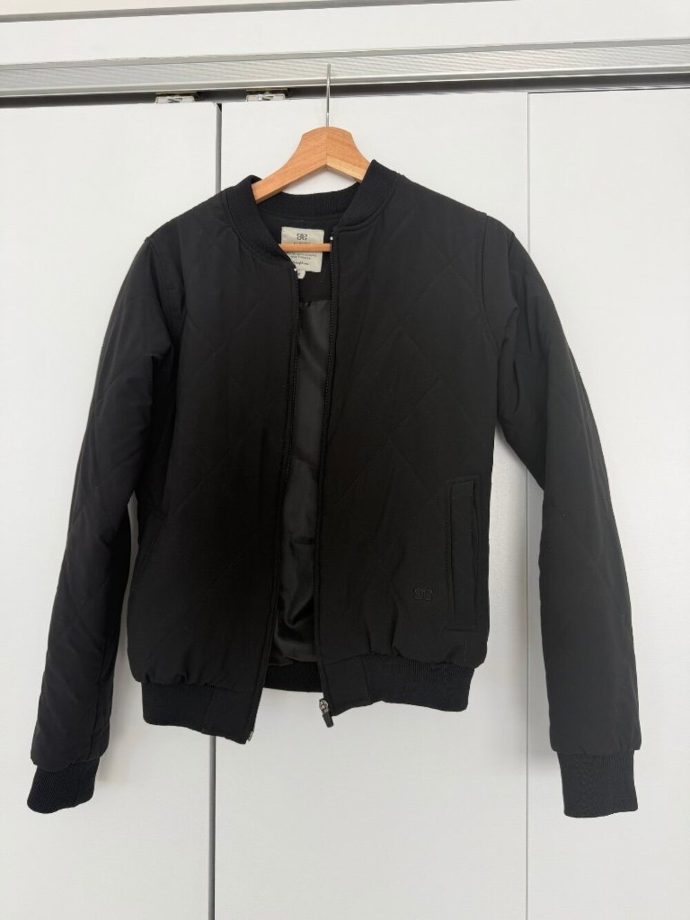 Albion Fit Black Quilted Bomber Jacket Small